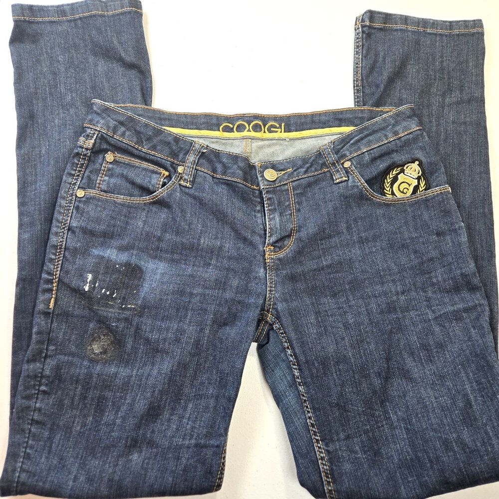 Coogi Straight Womens Jeans 32x32 NEEDS ZIPPER REPAIR- 2 missing patches= SZ 10